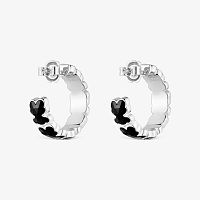 Серьги-креолы Icon Color из серебра с ониксом