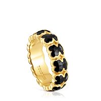 Кольцо из вермеля с ониксом