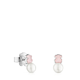 Серьги Mini Color из серебра с кварцем и жемчугом