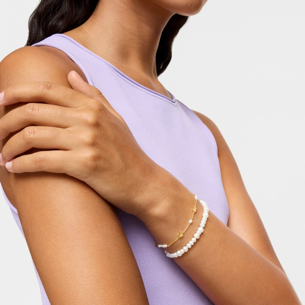 Браслет Sweet Dolls из желтого золота  и культивированного жемчуга. фото 6