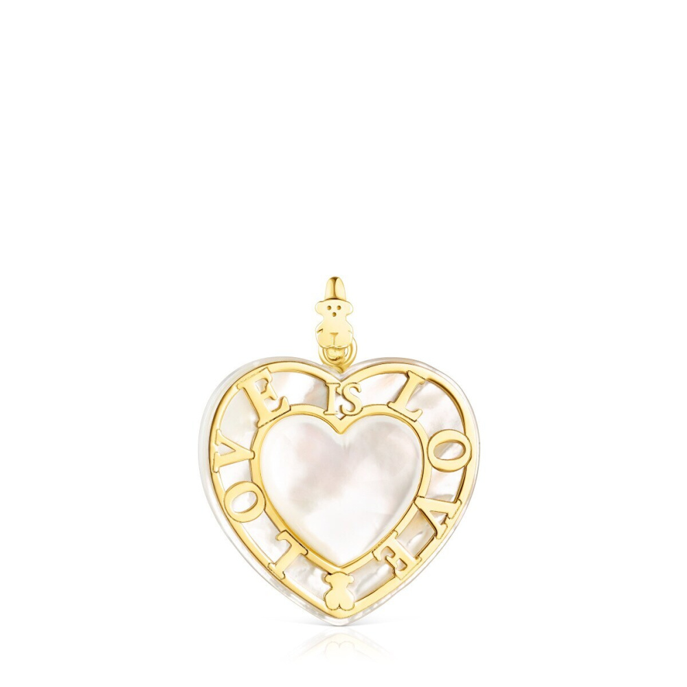 Золотая подвеска-сердце San Valentín с перламутром фото 2