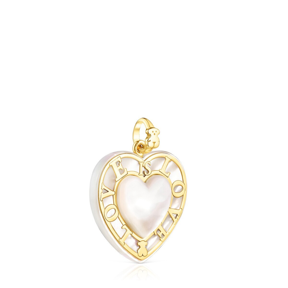 Золотая подвеска-сердце San Valentín с перламутром фото 3